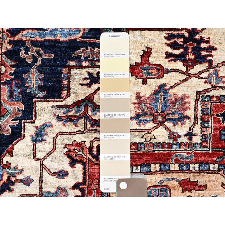8'1" x 10'1" New Hand Knotted Ivory Wool Rectangle Oriental Rug - MOA1021039