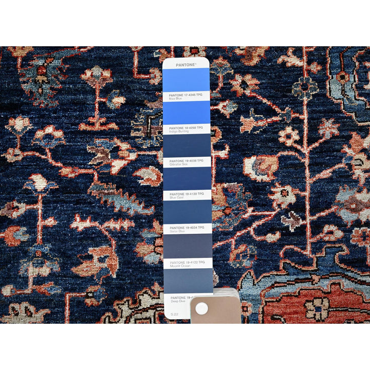 10'1" x 14'0" New Hand Knotted Blue Wool Rectangle Oriental Rug - MOA1021040