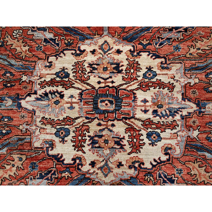 10'1" x 14'0" New Hand Knotted Blue Wool Rectangle Oriental Rug - MOA1021040