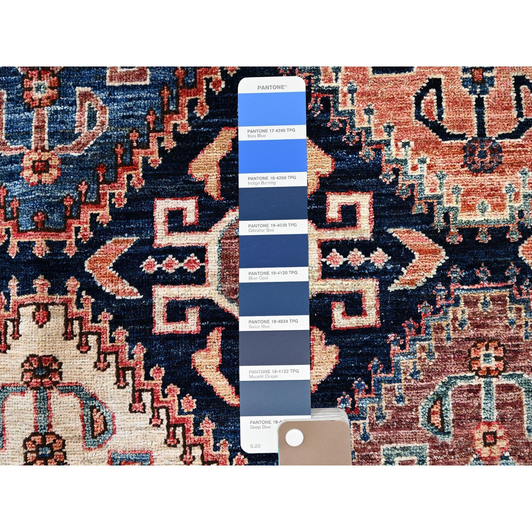 8'2" x 10'0" New Hand Knotted Blue Wool Rectangle Oriental Rug - MOA1021041