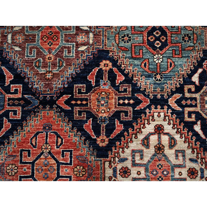 8'2" x 10'0" New Hand Knotted Blue Wool Rectangle Oriental Rug - MOA1021041