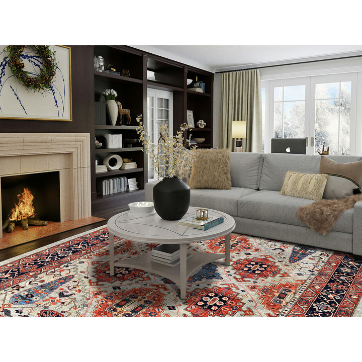 8'10" x 11'10" New Hand Knotted Grey Wool Rectangle Oriental Rug - MOA1021043