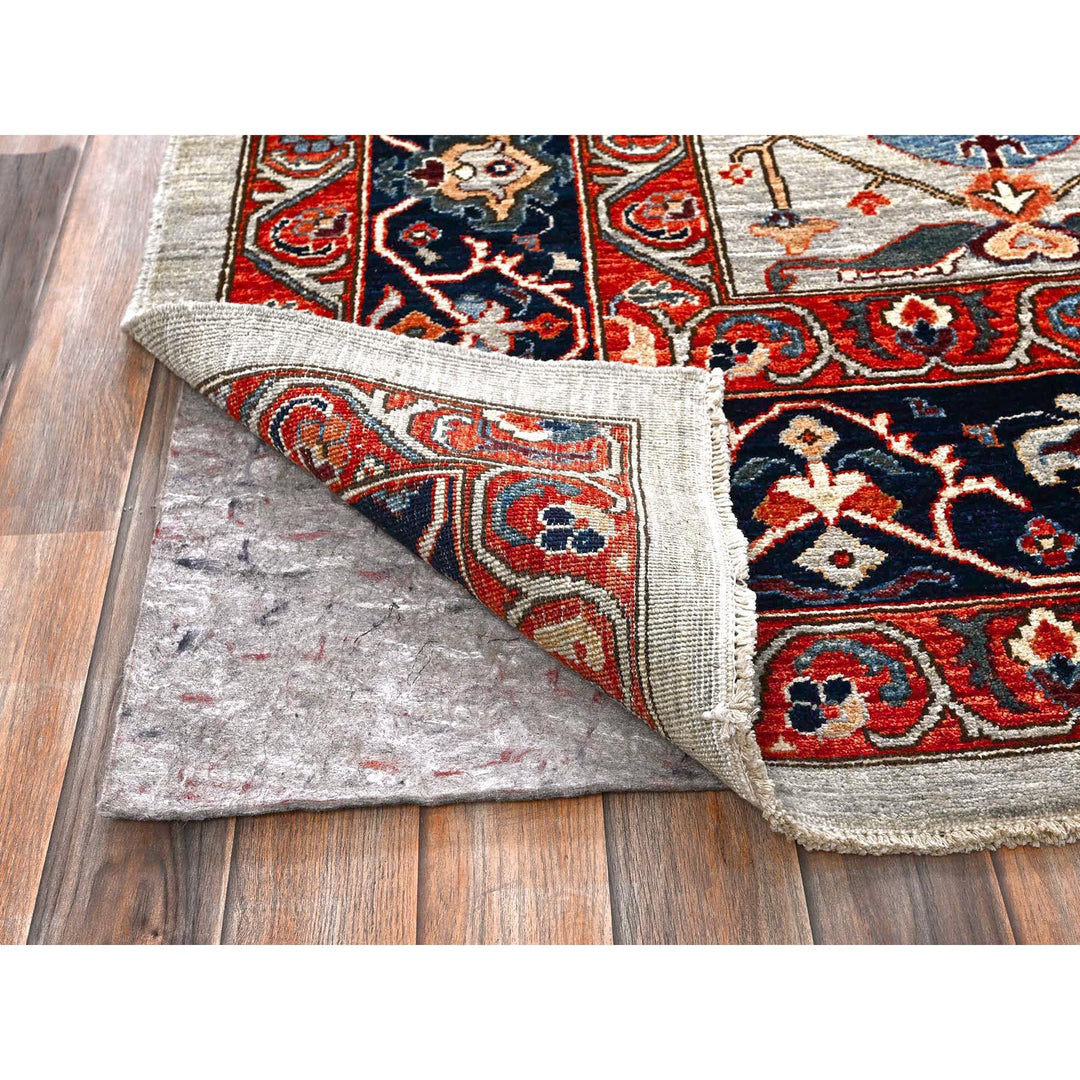8'10" x 11'10" New Hand Knotted Grey Wool Rectangle Oriental Rug - MOA1021043