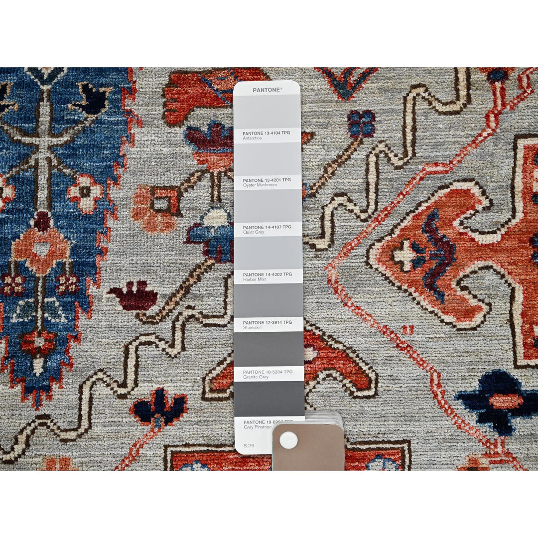 8'10" x 11'10" New Hand Knotted Grey Wool Rectangle Oriental Rug - MOA1021043