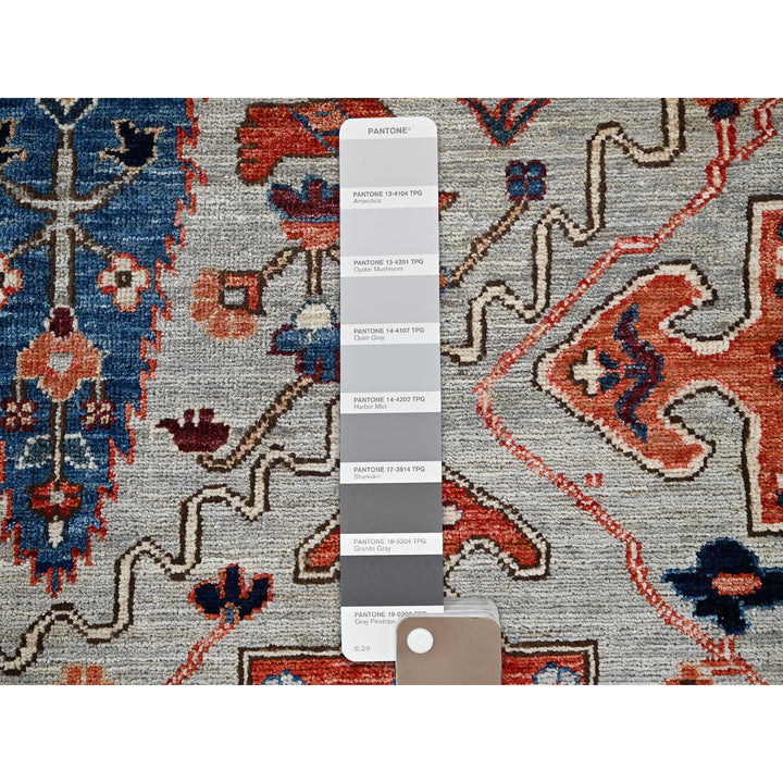 8'10" x 11'10" New Hand Knotted Grey Wool Rectangle Oriental Rug - MOA1021043