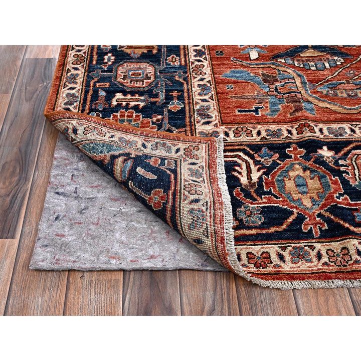 8'1" x 10'0" New Hand Knotted Red Wool Rectangle Oriental Rug - MOA1021044