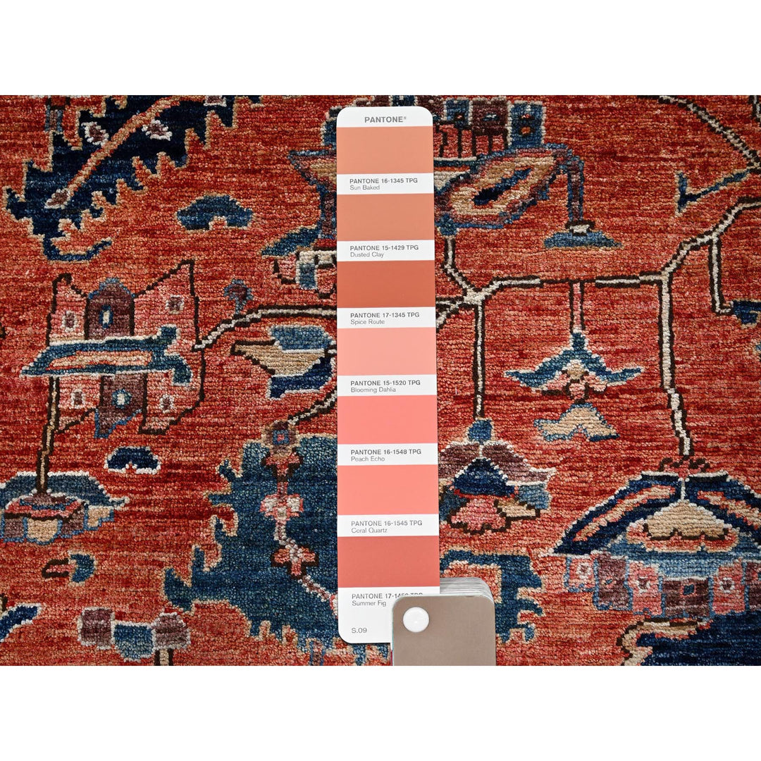 8'1" x 10'0" New Hand Knotted Red Wool Rectangle Oriental Rug - MOA1021044