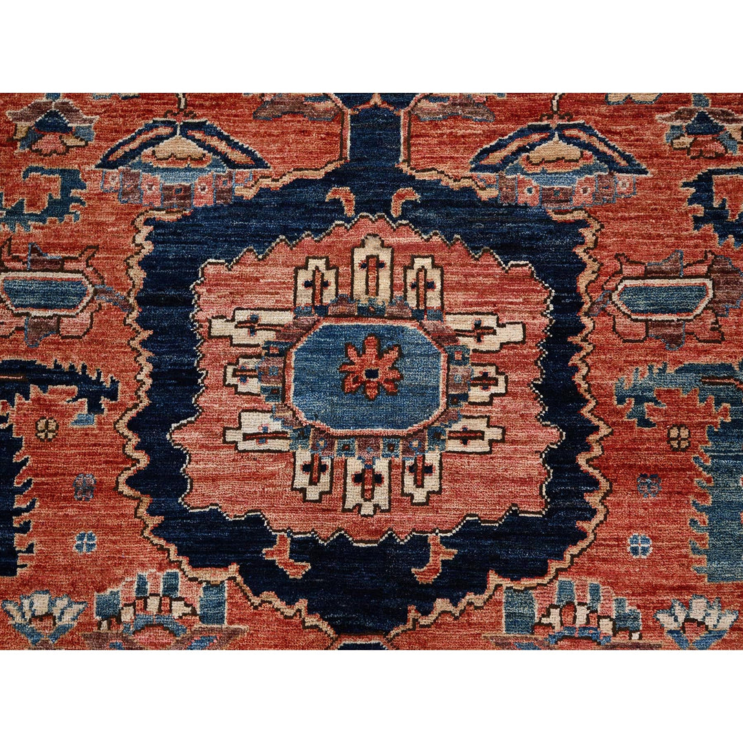 8'1" x 10'0" New Hand Knotted Red Wool Rectangle Oriental Rug - MOA1021044