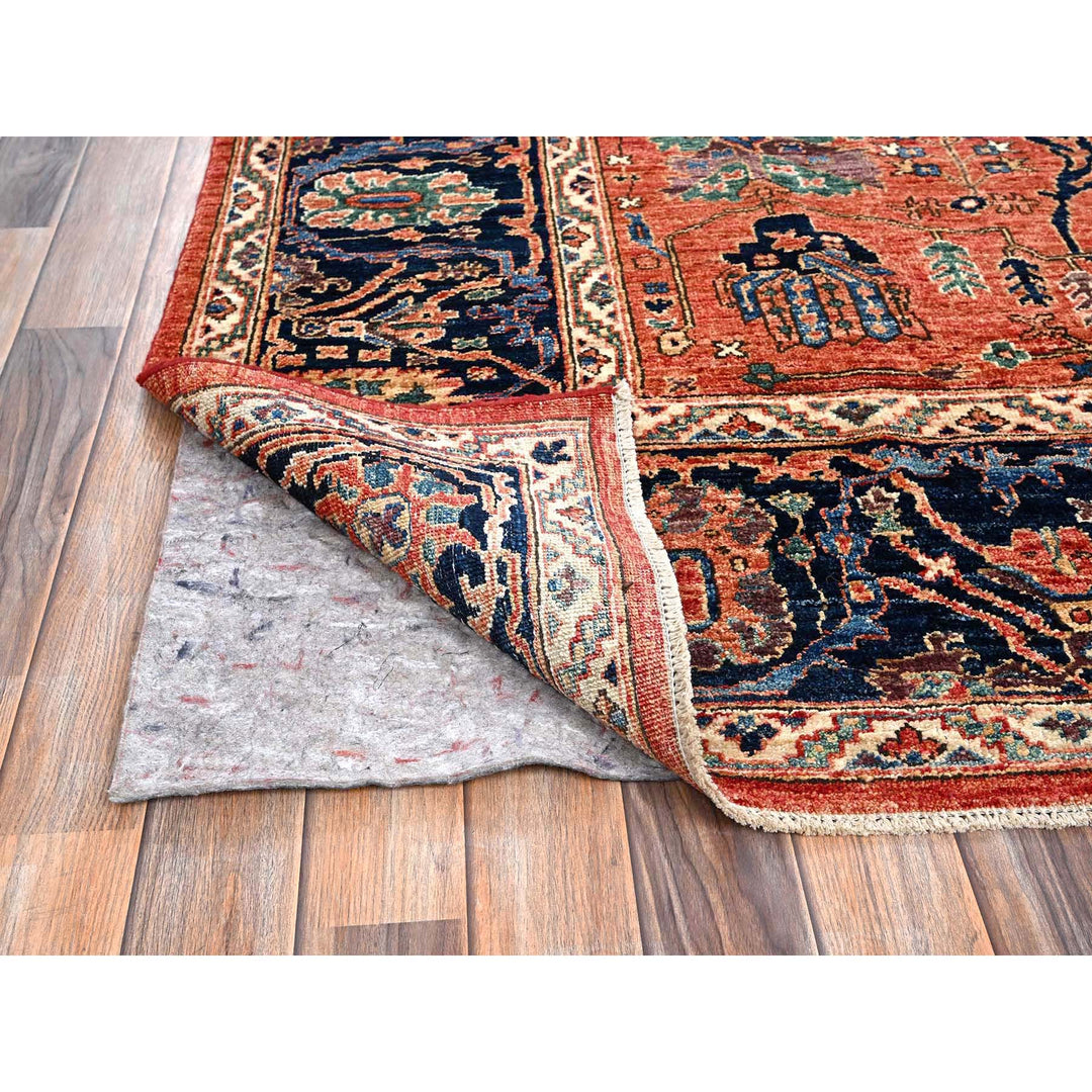 7'11" x 10'4" New Hand Knotted Red Wool Rectangle Oriental Rug - MOA1021045