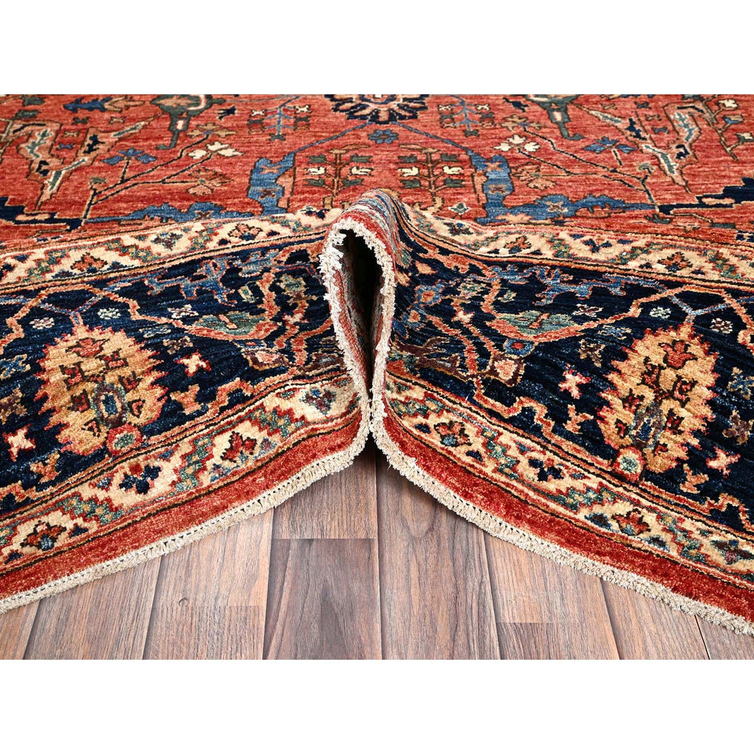 7'11" x 10'4" New Hand Knotted Red Wool Rectangle Oriental Rug - MOA1021045