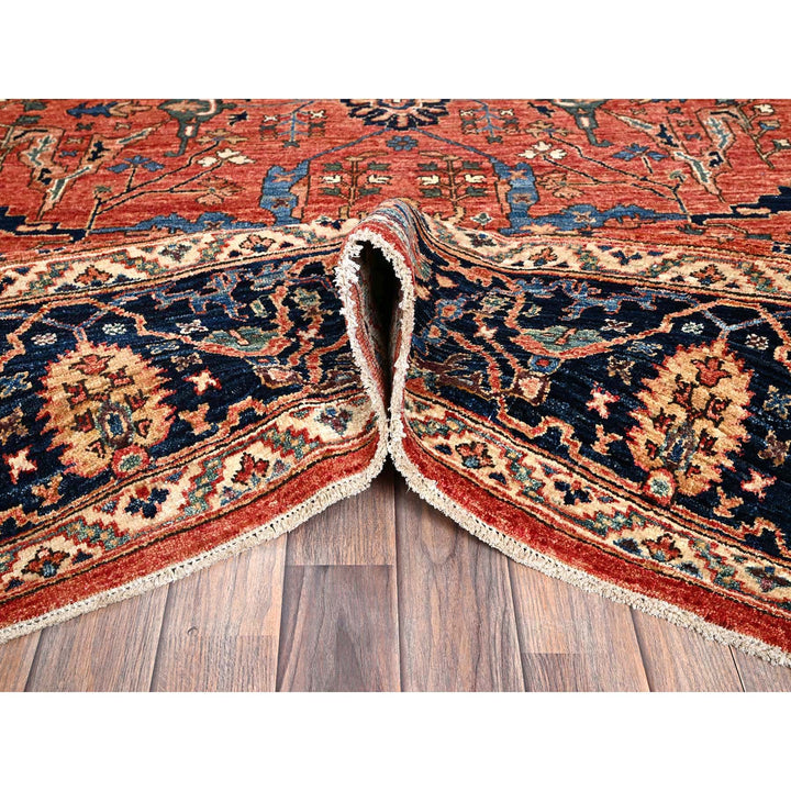 7'11" x 10'4" New Hand Knotted Red Wool Rectangle Oriental Rug - MOA1021045