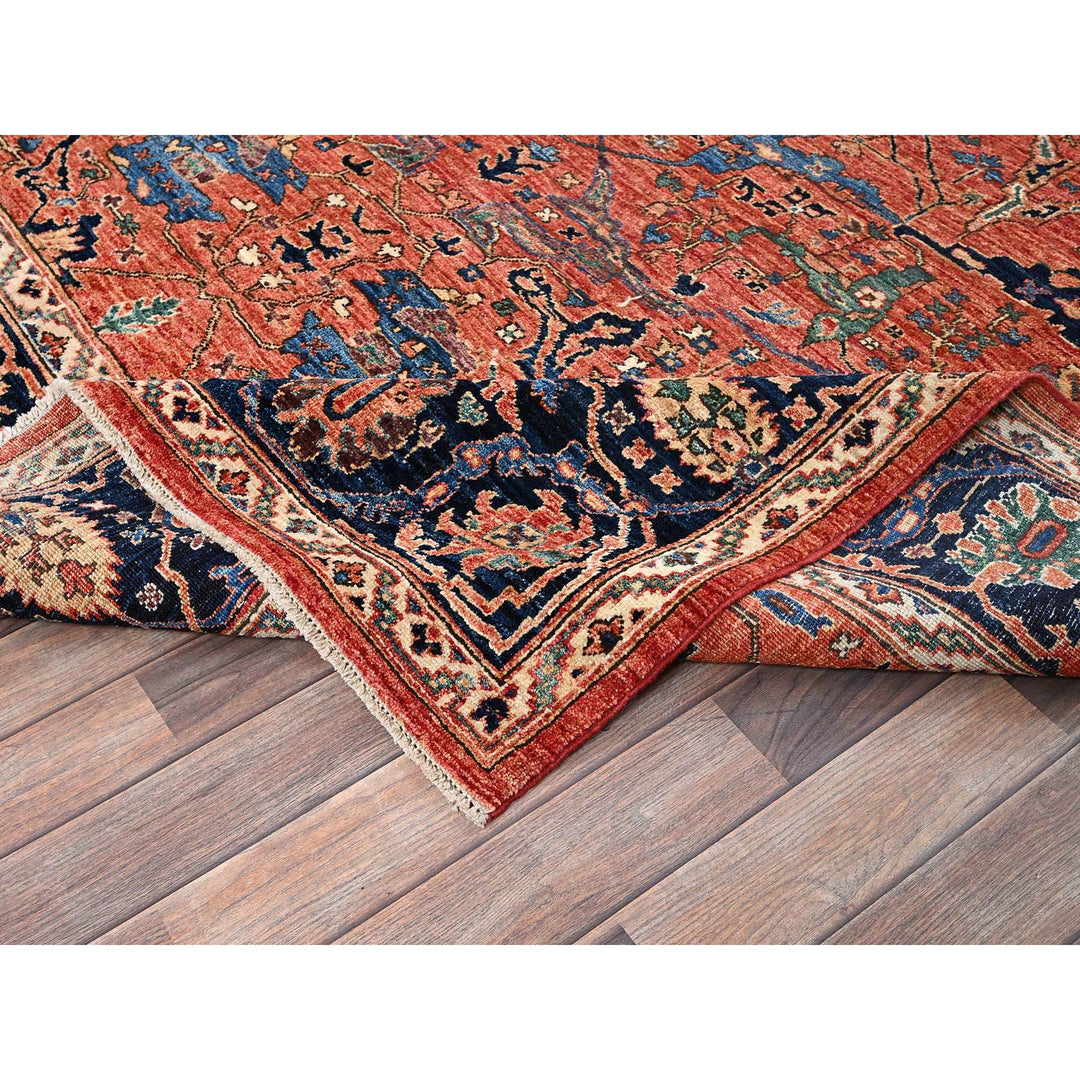 7'11" x 10'4" New Hand Knotted Red Wool Rectangle Oriental Rug - MOA1021045