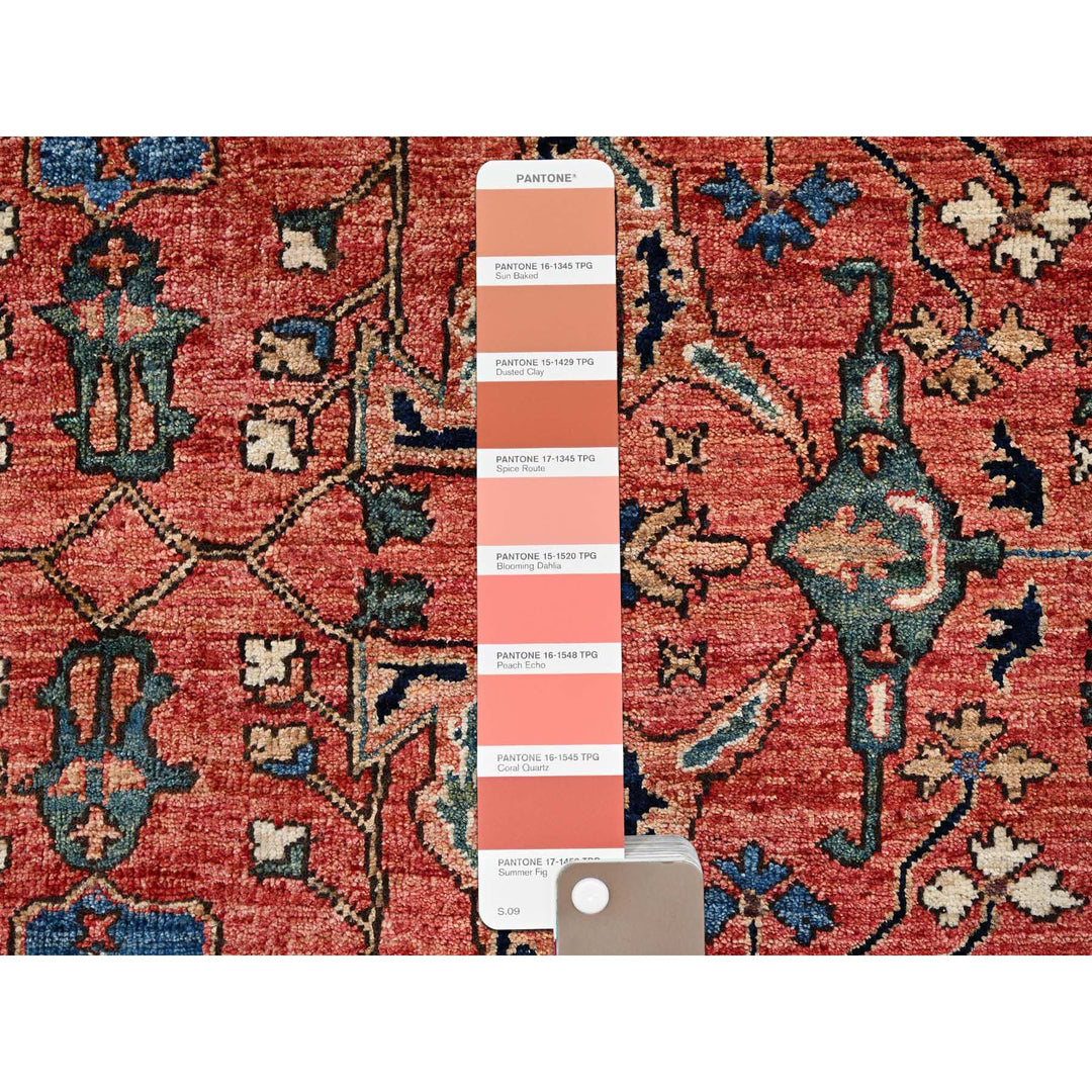 7'11" x 10'4" New Hand Knotted Red Wool Rectangle Oriental Rug - MOA1021045