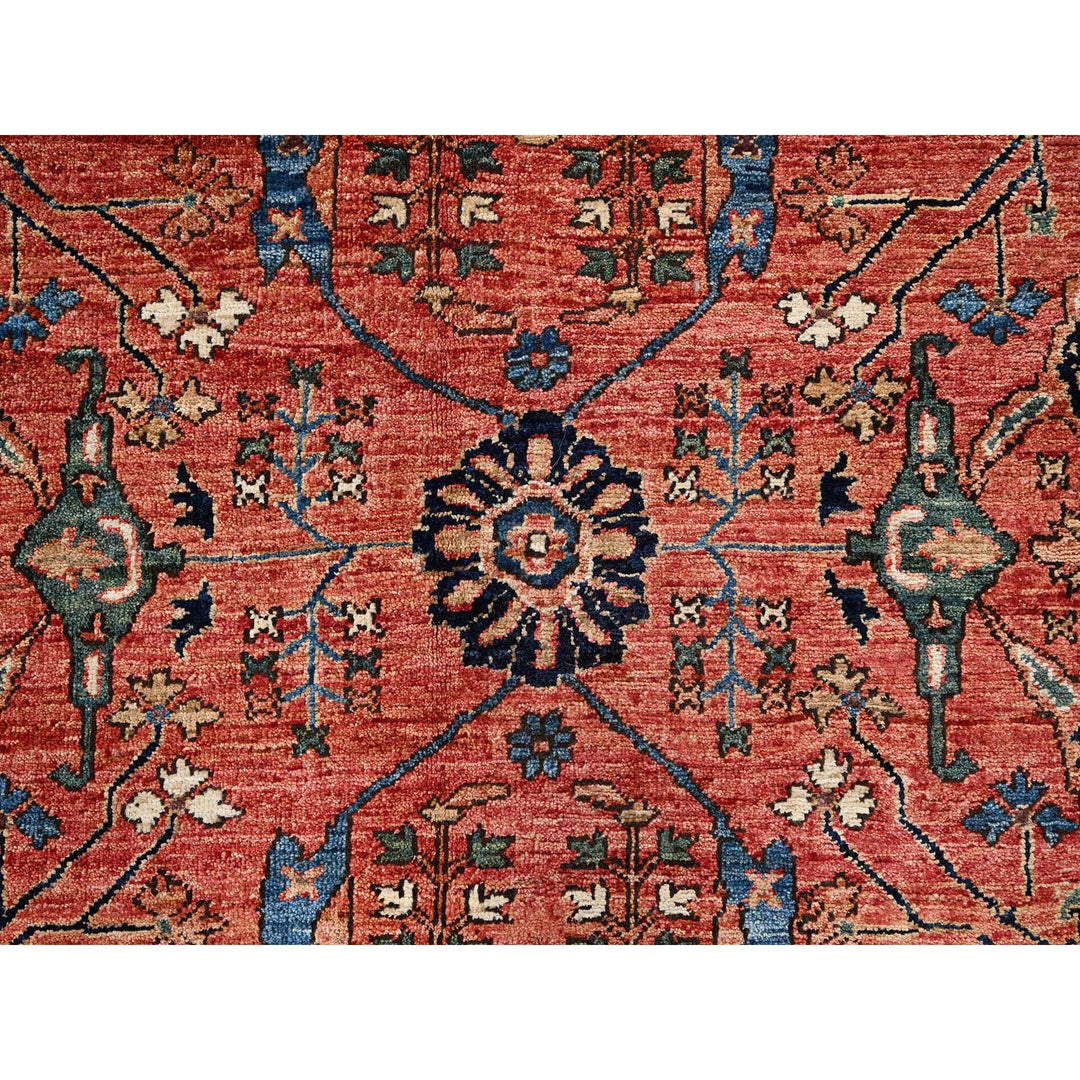7'11" x 10'4" New Hand Knotted Red Wool Rectangle Oriental Rug - MOA1021045