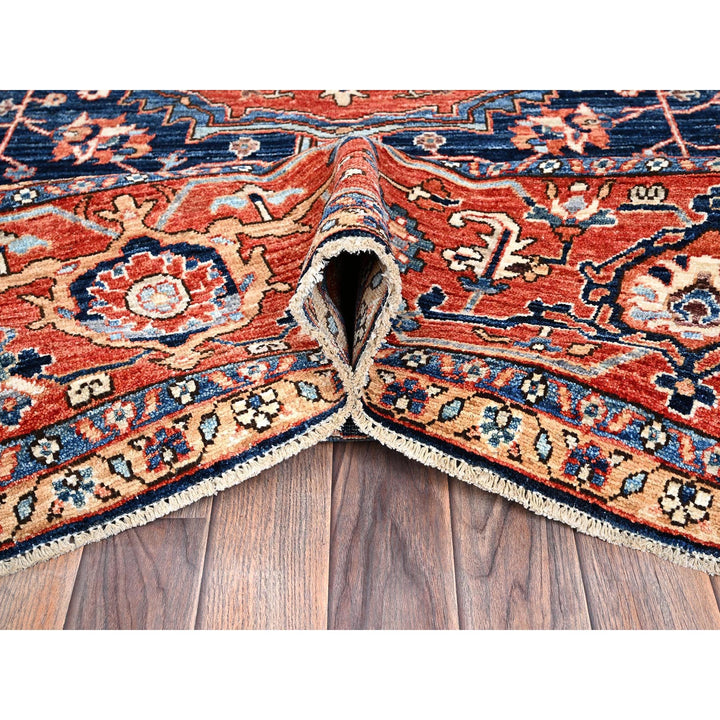 9'2" x 12'8" New Hand Knotted Blue Wool Rectangle Oriental Rug - MOA1021047