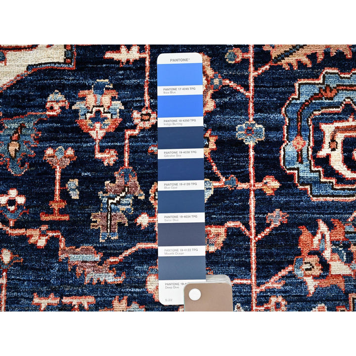 9'2" x 12'8" New Hand Knotted Blue Wool Rectangle Oriental Rug - MOA1021047