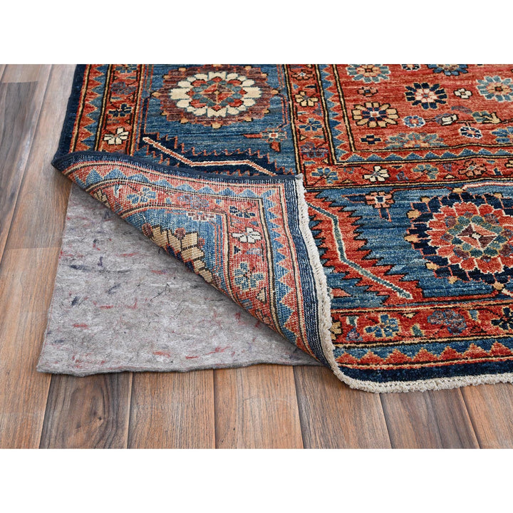 9'2" x 12'1" New Hand Knotted Blue Wool Rectangle Oriental Rug - MOA1021048