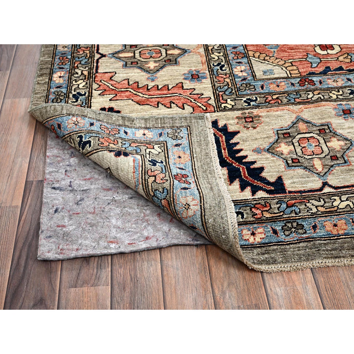 12'4" x 14'4" New Hand Knotted Brown Wool Rectangle Oriental Rug - MOA1021049