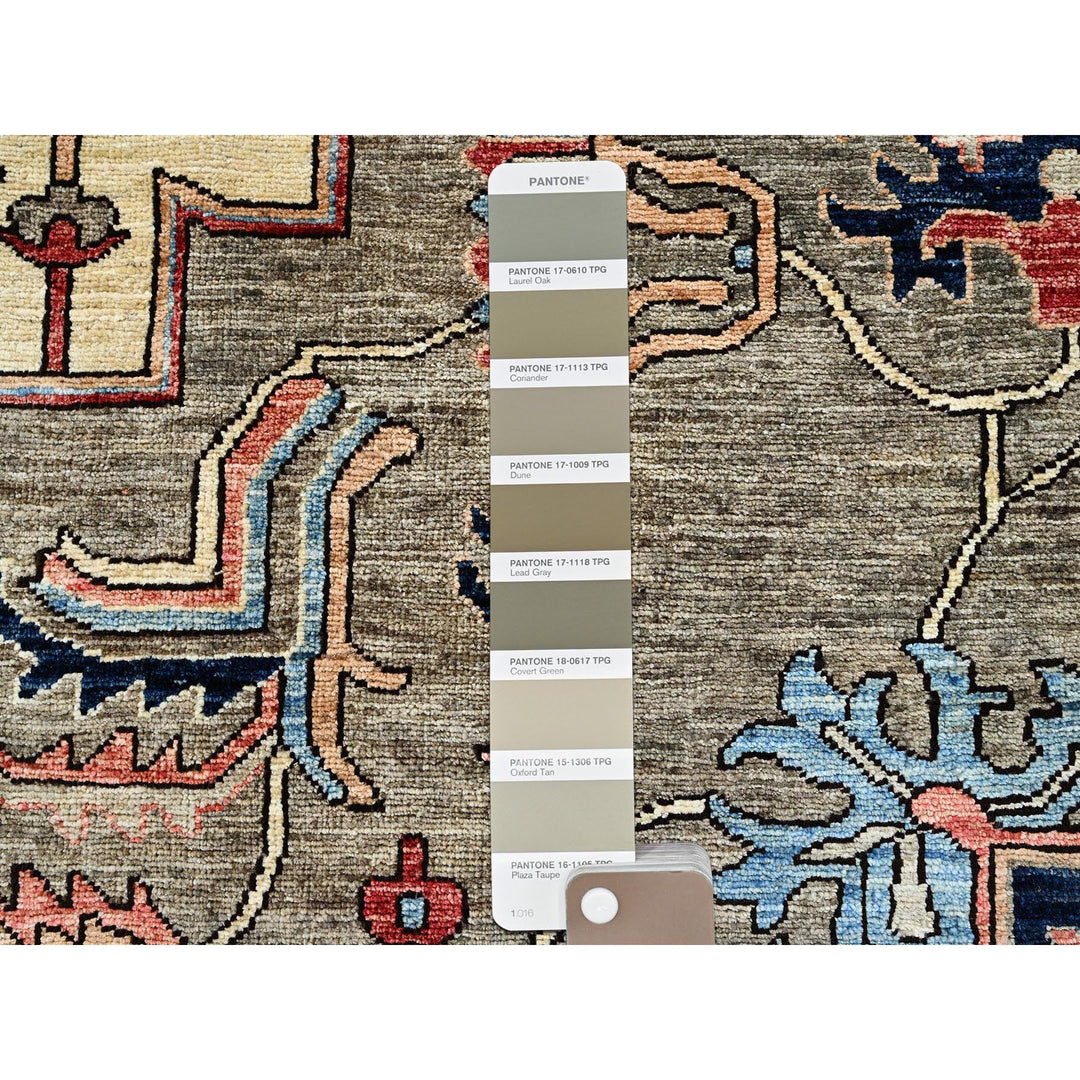 12'4" x 14'4" New Hand Knotted Brown Wool Rectangle Oriental Rug - MOA1021049