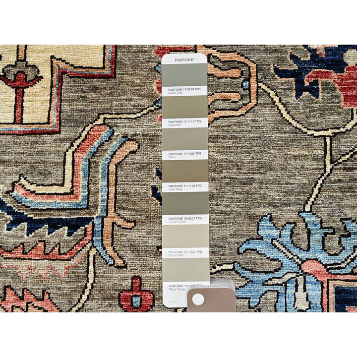 12'4" x 14'4" New Hand Knotted Brown Wool Rectangle Oriental Rug - MOA1021049