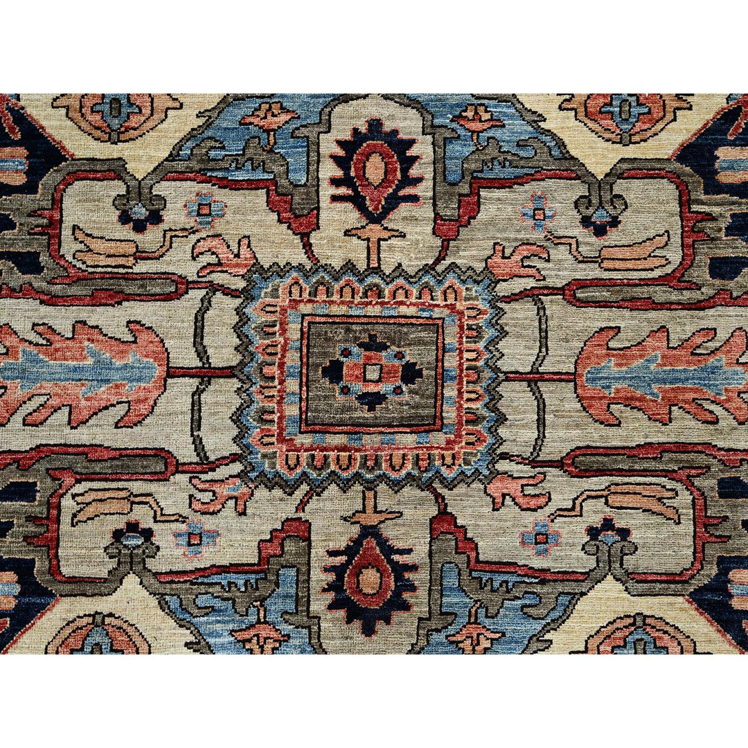 12'4" x 14'4" New Hand Knotted Brown Wool Rectangle Oriental Rug - MOA1021049