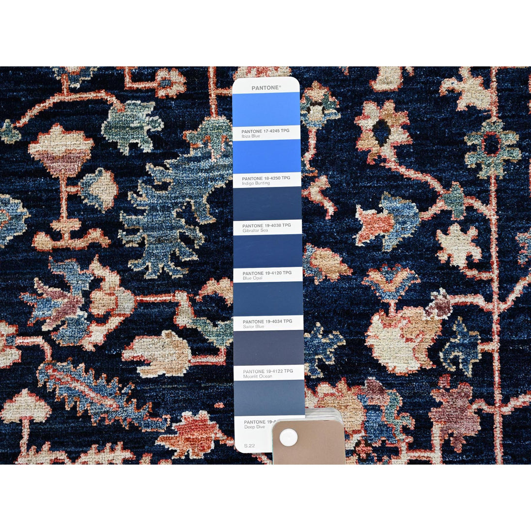 11'11" x 18'9" New Hand Knotted Blue Wool Rectangle Oriental Rug - MOA1021053