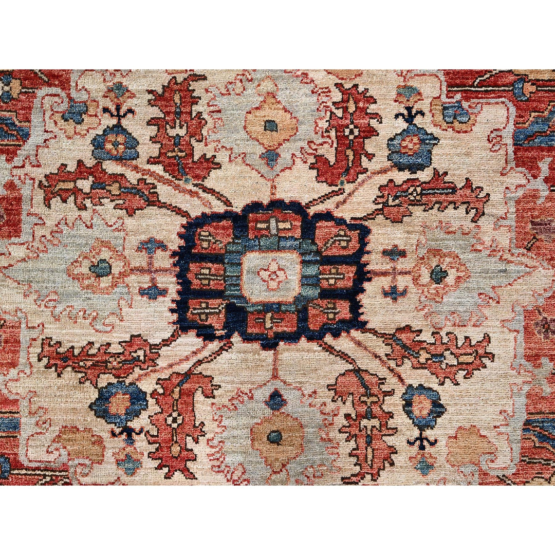 11'11" x 18'9" New Hand Knotted Blue Wool Rectangle Oriental Rug - MOA1021053