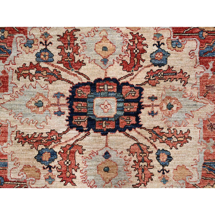 11'11" x 18'9" New Hand Knotted Blue Wool Rectangle Oriental Rug - MOA1021053