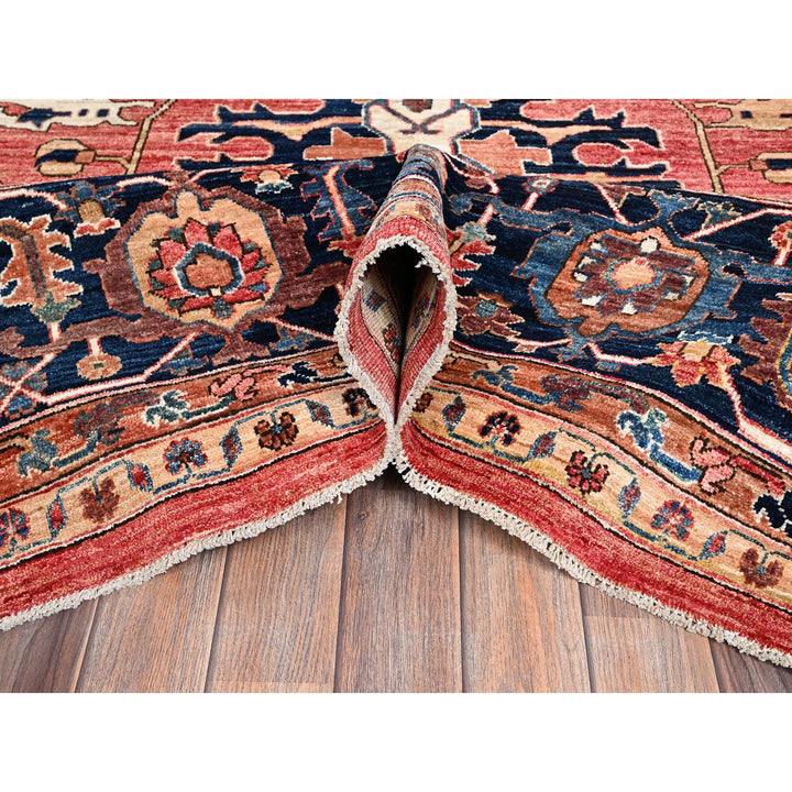 11'10" x 17'7" New Hand Knotted Red Wool Rectangle Oriental Rug - MOA1021054