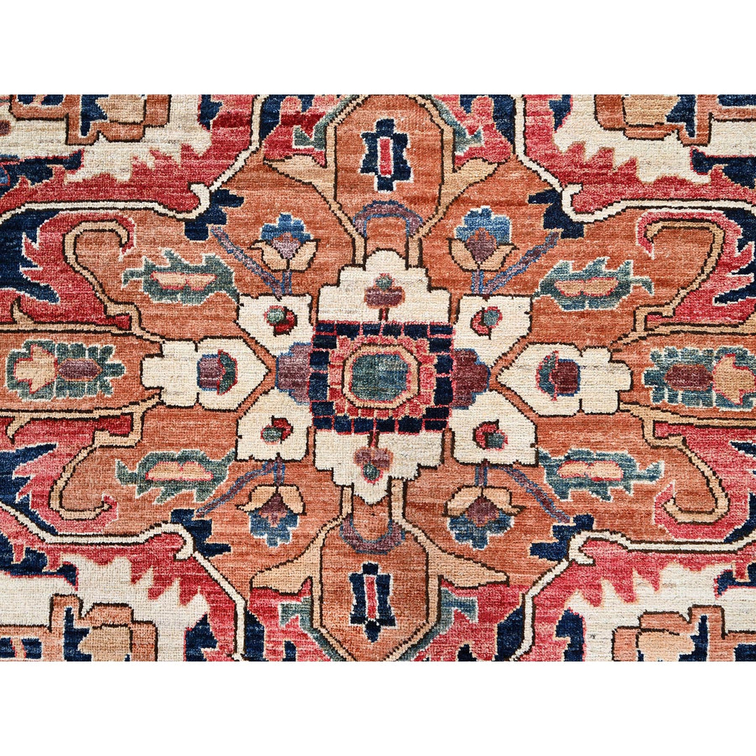 11'10" x 17'7" New Hand Knotted Red Wool Rectangle Oriental Rug - MOA1021054