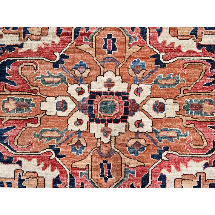11'10" x 17'7" New Hand Knotted Red Wool Rectangle Oriental Rug - MOA1021054