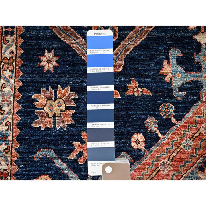 6'0" x 8'8" New Hand Knotted Blue Wool Rectangle Oriental Rug - MOA1021055