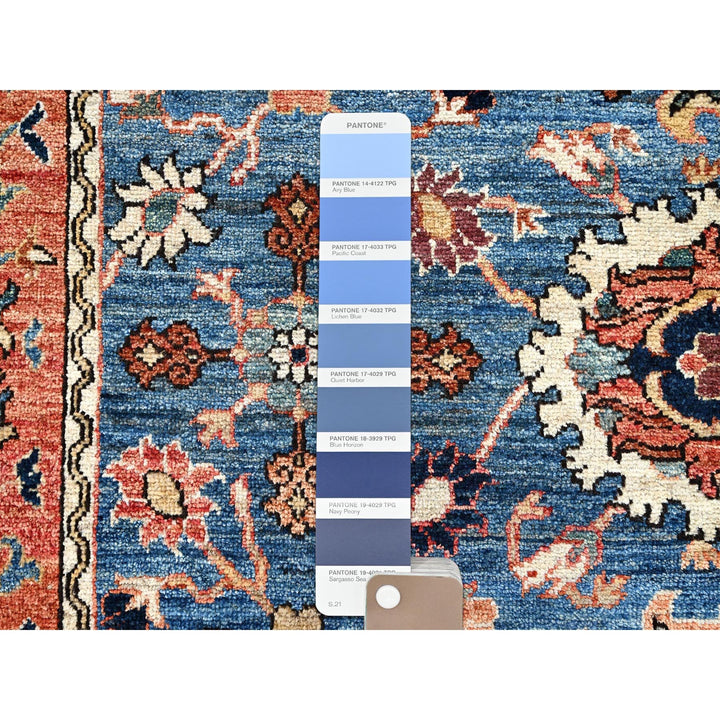 6'2" x 9'0" New Hand Knotted Blue Wool Rectangle Oriental Rug - MOA1021056