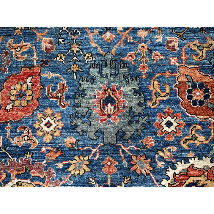 6'2" x 9'0" New Hand Knotted Blue Wool Rectangle Oriental Rug - MOA1021056