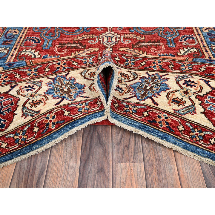 6'1" x 11'7" New Hand Knotted Blue Wool Runner Oriental Rug - MOA1021058