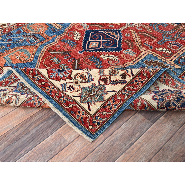 6'1" x 11'7" New Hand Knotted Blue Wool Runner Oriental Rug - MOA1021058