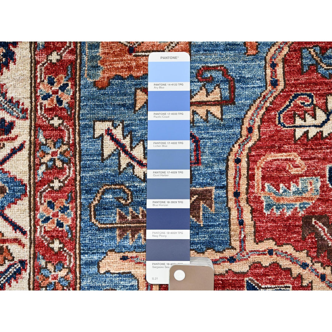 6'1" x 11'7" New Hand Knotted Blue Wool Runner Oriental Rug - MOA1021058