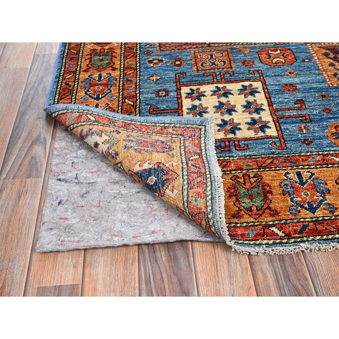 5'2" x 7'0" New Hand Knotted Blue Wool Rectangle Oriental Rug - MOA1021059