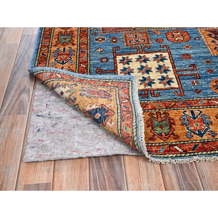5'2" x 7'0" New Hand Knotted Blue Wool Rectangle Oriental Rug - MOA1021059