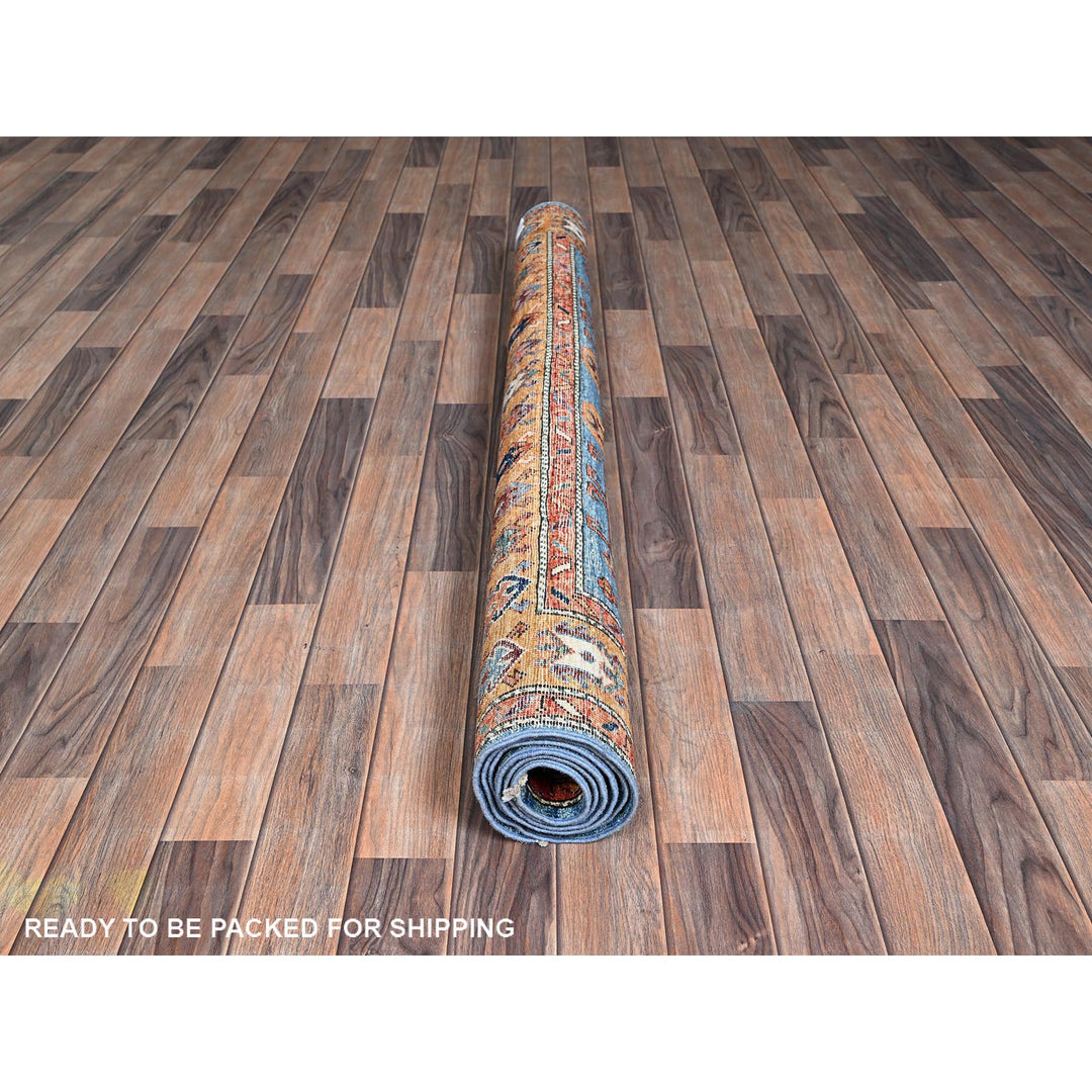 5'2" x 7'0" New Hand Knotted Blue Wool Rectangle Oriental Rug - MOA1021059