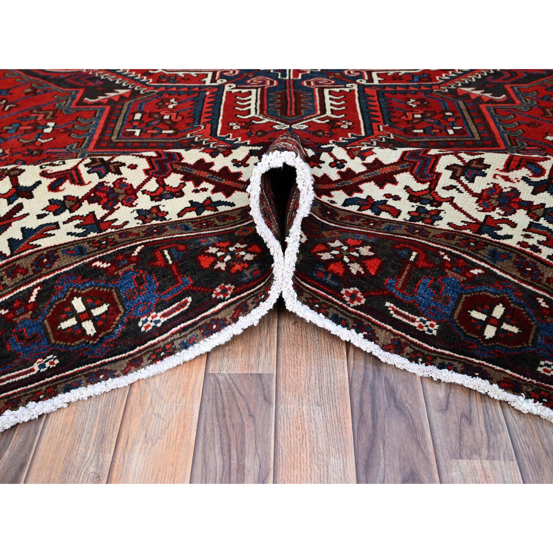 7'9" x 10'8" Vintage Hand Knotted Red Wool Rectangle Oriental Rug - MOA102105