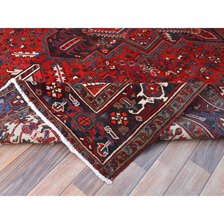 7'9" x 10'8" Vintage Hand Knotted Red Wool Rectangle Oriental Rug - MOA102105