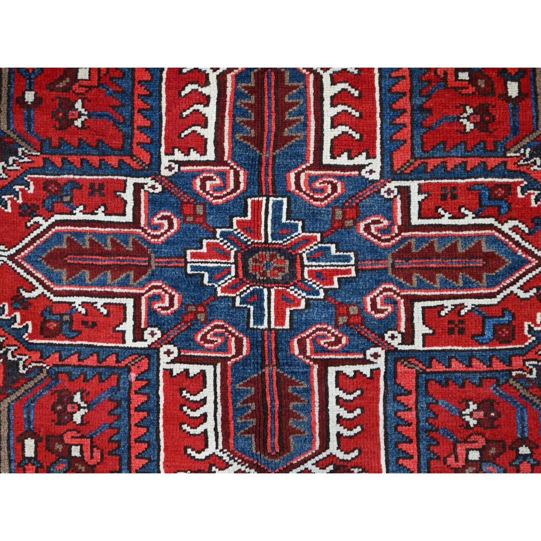 7'9" x 10'8" Vintage Hand Knotted Red Wool Rectangle Oriental Rug - MOA102105