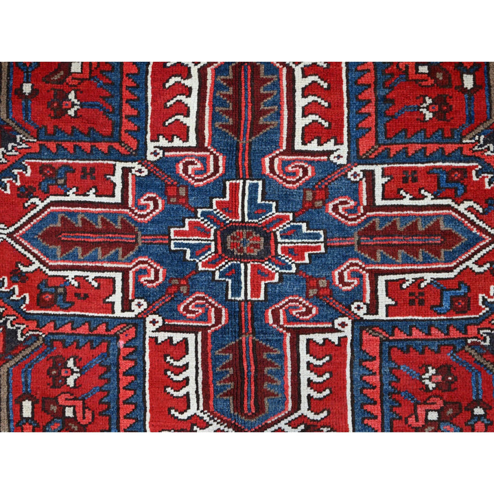 7'9" x 10'8" Vintage Hand Knotted Red Wool Rectangle Oriental Rug - MOA102105