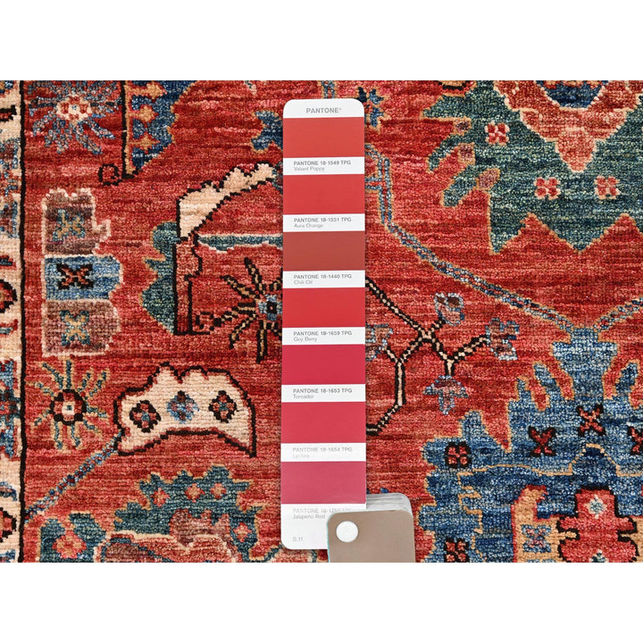 4'3" x 6'0" New Hand Knotted Red Wool Rectangle Oriental Rug - MOA1021060