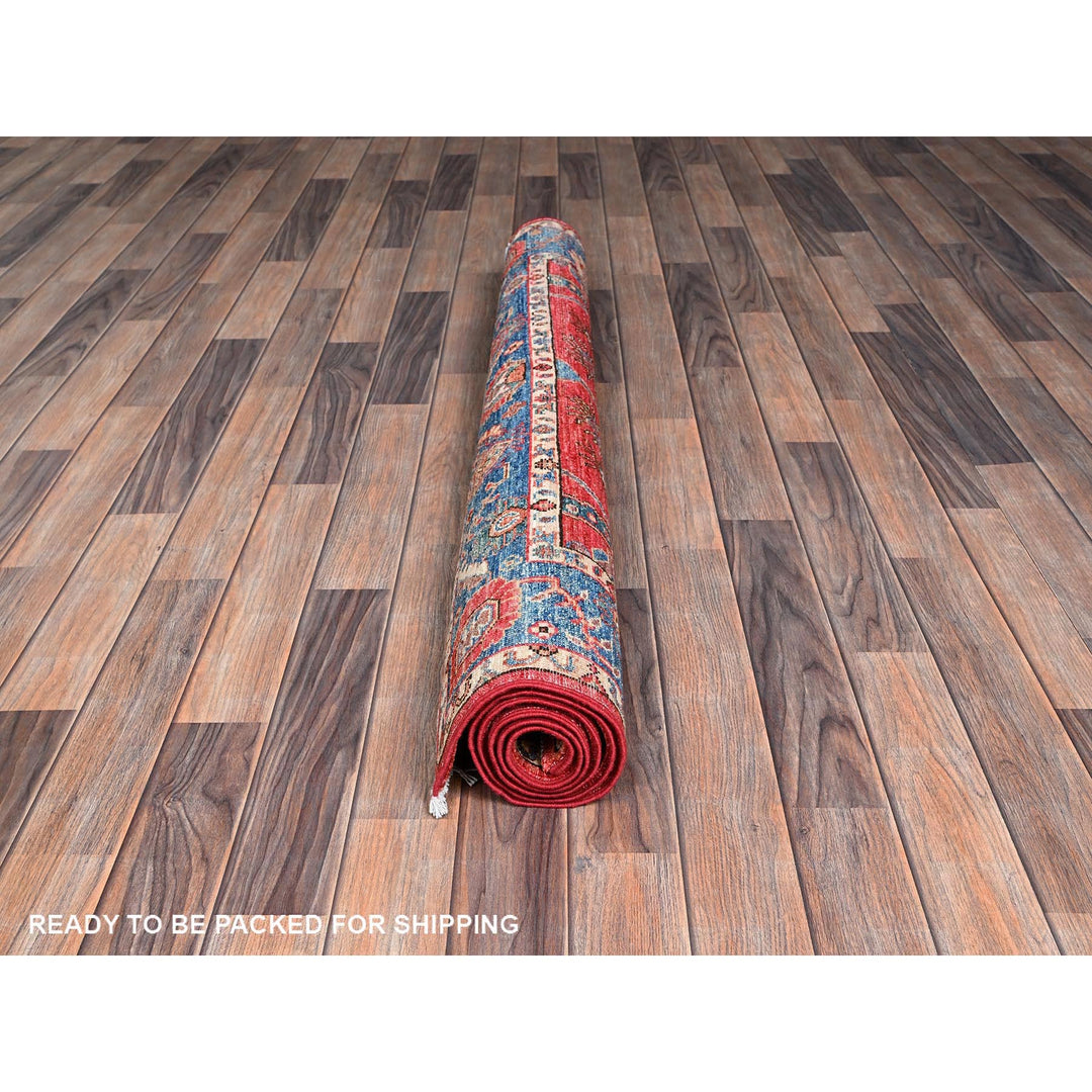 4'3" x 6'0" New Hand Knotted Red Wool Rectangle Oriental Rug - MOA1021060