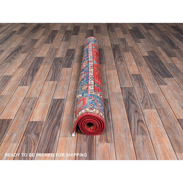 4'3" x 6'0" New Hand Knotted Red Wool Rectangle Oriental Rug - MOA1021060
