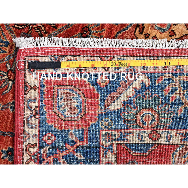 4'3" x 6'0" New Hand Knotted Red Wool Rectangle Oriental Rug - MOA1021060