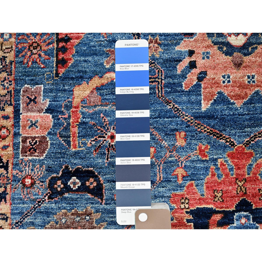 4'4" x 6'2" New Hand Knotted Blue Wool Rectangle Oriental Rug - MOA1021061