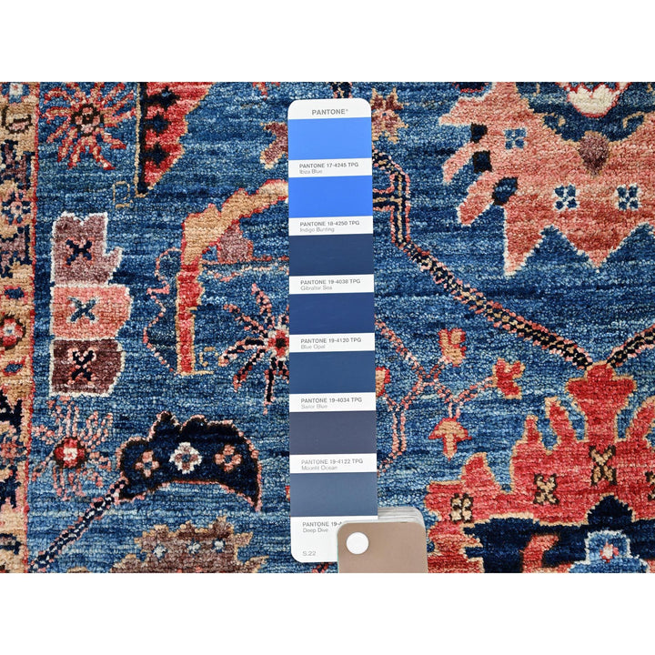 4'4" x 6'2" New Hand Knotted Blue Wool Rectangle Oriental Rug - MOA1021061